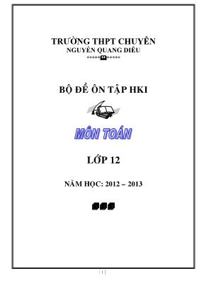 Bộ đề ôn tập học kì I môn Toán lớp 12
